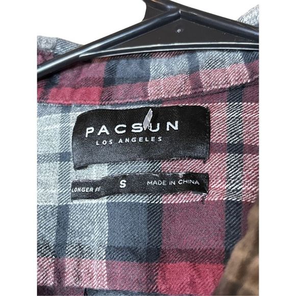 Pacsun Plaid Button Down Crop Long Skeeve Top Size‎ Small - Picture 5 of 6